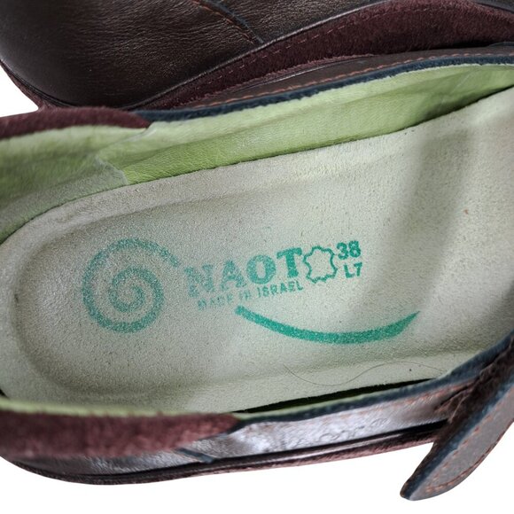 Naot Matai Brown Bronze Leather Mary Jane Comfort Shoes Size 38 US 7 Artsy - Picture 11 of 15